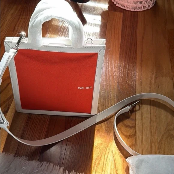 we-ar4 ICONIC pastry box bag in orange and white 100% leather - Picture 2 of 4